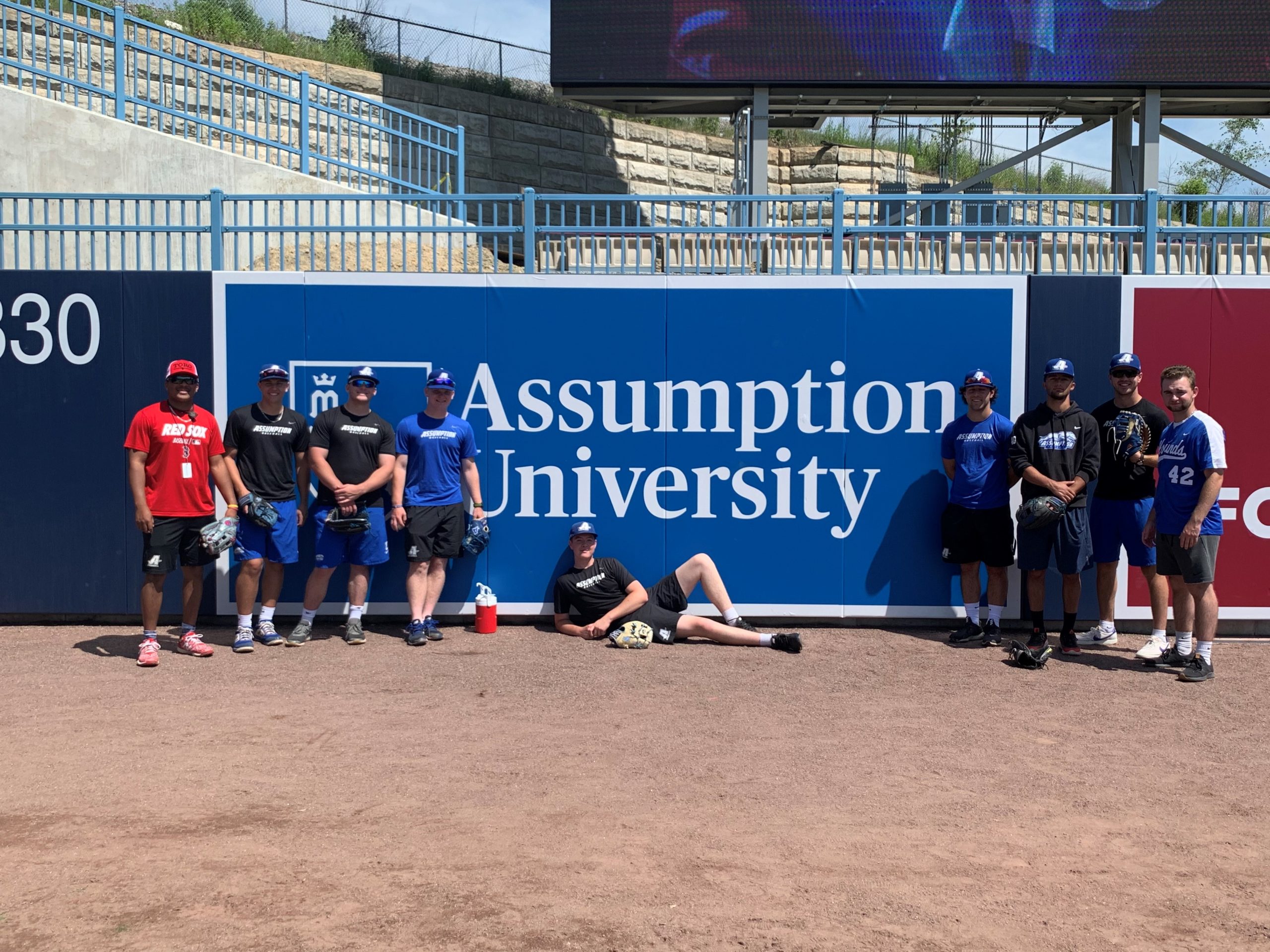 Assumption Baseball Players Mentor Future Stars at WooSox Clinic